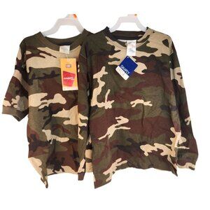Boys Camouflage T-Shirts 2-Pack Size 6/7 Faded Glory & Simply Basic Cotton